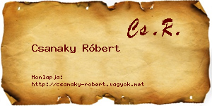 Csanaky Róbert névjegykártya