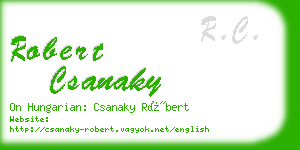 robert csanaky business card